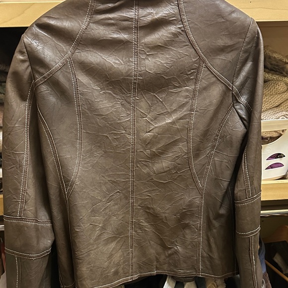 Tribal  Brown Leather Jacket - Picture 8 of 13